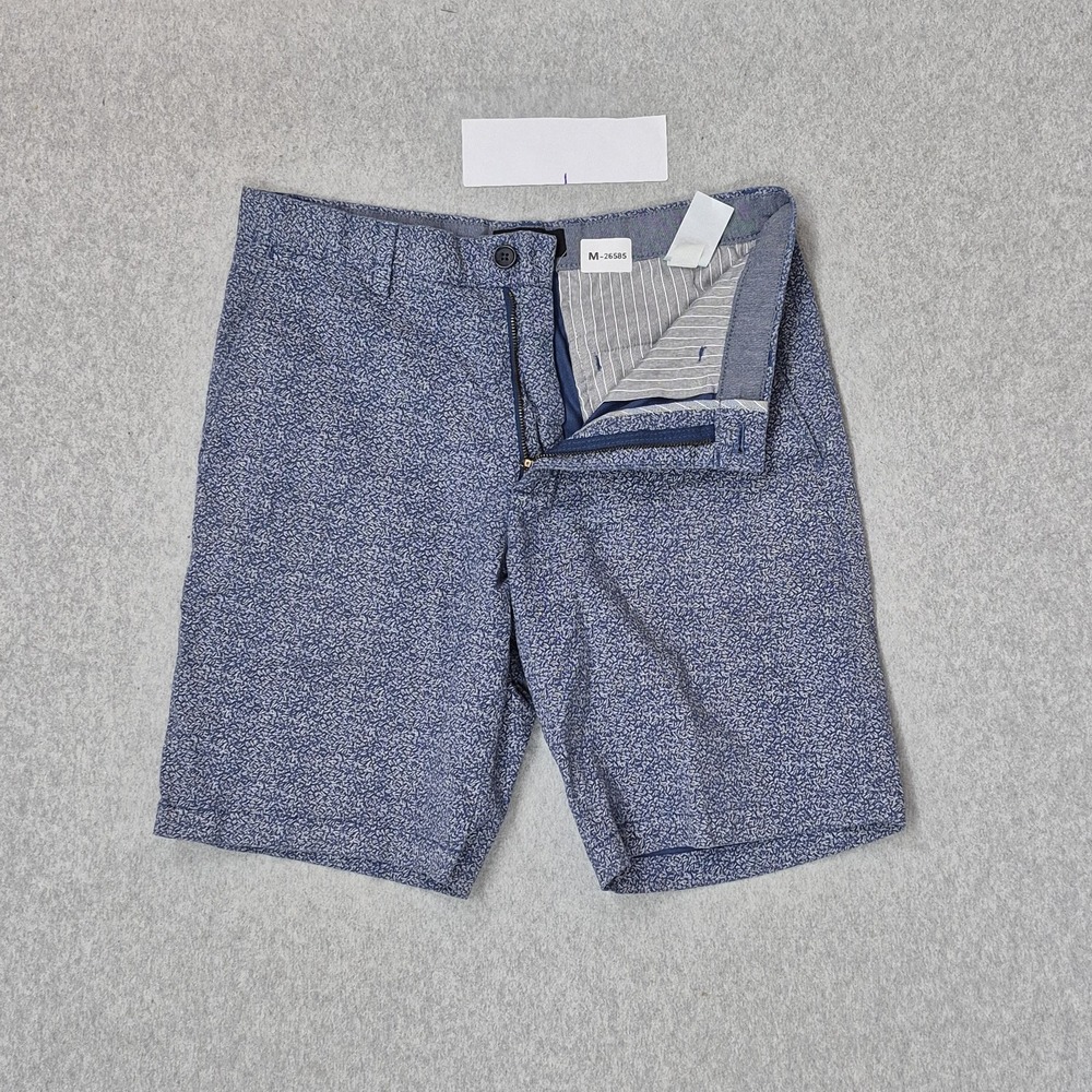 Banana Republic Men Shorts 31 Blue Floral Chino Aiden Short Casual 10" Inseam